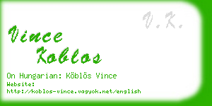vince koblos business card