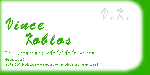 vince koblos business card